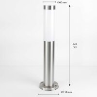 Edelstahl Wegeleuchte Silber Ø6cm H:45cm IP44