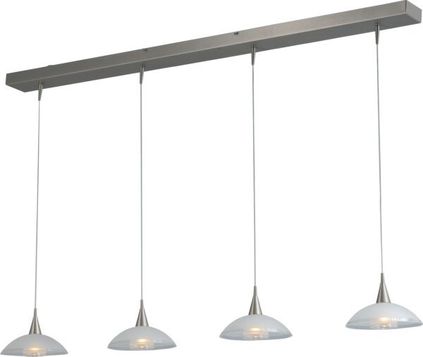 Zeitlose LED Sparlampe mit Glasschirm Nickel Optik