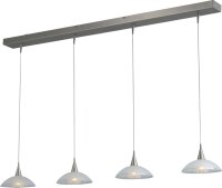 Zeitlose LED Sparlampe mit Glasschirm Nickel Optik