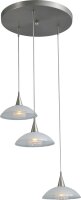 LED Pendelleuchte mit Glasschirm matte Nickel Optik