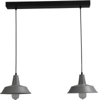 Hochwertige H&auml;ngeleuchte Grau &Oslash;25cm 2xE27 L:70cm