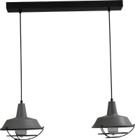 Pendelleuchte Grau &Oslash;25cm 2-flmg Ziergitter Schwarz