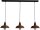 H&auml;ngeleuchte Braun Antik &Oslash;25cm 3xE27 L:100cm PRATO