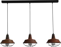 Gro&szlig;e H&auml;ngeleuchte Braun Antik &Oslash;25cm 3xE27 L:100cm