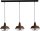 Gro&szlig;e H&auml;ngeleuchte Braun Antik &Oslash;25cm 3xE27 L:100cm