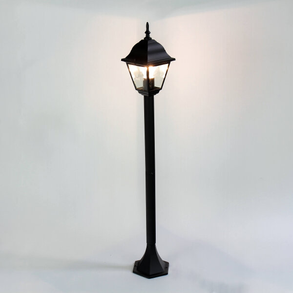 Schwarze Stehleuchte Außen ROM H:105cm E27 Laterne