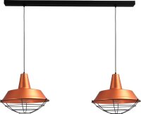 Industrie H&auml;ngelampe Kupfer &Oslash;45cm 2xE27 Ziergitter