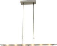 Dimmbare LED Pendellampe VIGO Glasschirm in Nickel
