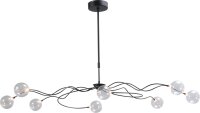 LED Pendelleuchte mit Glasschirm Schwarz dimmbar