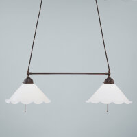 Jugendstil Hängeleuchte 2-fl Antik Messing D1