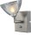 Moderne LED Sparlampe mit Glasschirm in Nickel matt