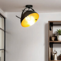 Design Deckenlampe Grau Metall Gold &Oslash;30cm LARINO