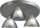 LED Designerleuchte mit Glasschirm in Nickel matt
