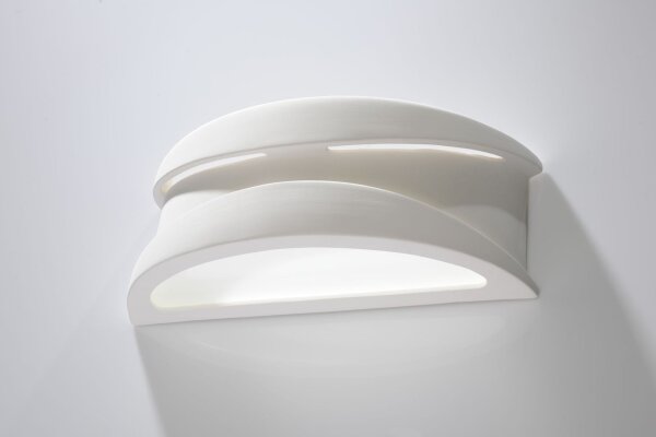 Wandleuchte Gips bemalbar Weiß Lichtmuster