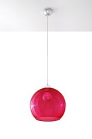 Zeitlose runde Pendelleuchte mit Glasschirm in Rot