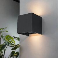 LED Wandleuchte Schwarz IP54 B:10cm Up Down Wandlampe