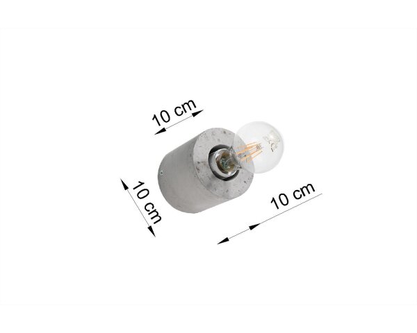 Runde Betonlampe Wand Ø10cm klein für E27 Wandleuchte