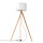 Stehlampe Dreibein 140 cm Fußschalter Stoff Holz