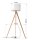 Stehlampe Dreibein 140 cm Fußschalter Stoff Holz