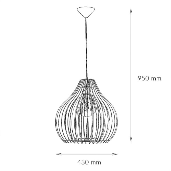 Pendelleuchte Holz rund Ø43cm Modern wohnlich NIGILIA