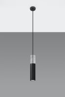 H&auml;ngelampe Schwarz Beton Metall &Oslash;8cm GU10 JUNIA