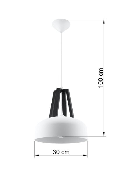 Weiße Hängelampe Retro Ø30cm Metall E27 MANILIA Küche