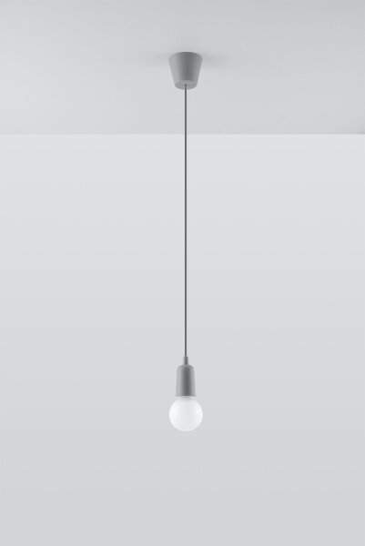 Retro Hängelampe Grau verstellbar bis 90cm für E27