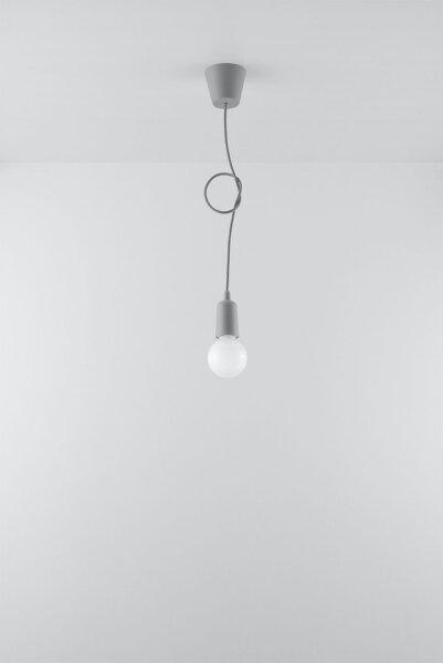 Retro Hängelampe Grau verstellbar bis 90cm für E27