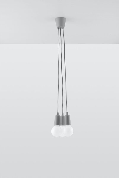 Verstellbare Hängelampe NESSA Grau Tiefe bis 90cm