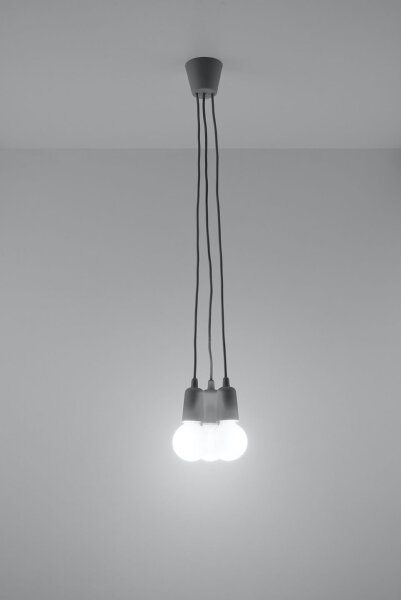 Verstellbare Hängelampe NESSA Grau Tiefe bis 90cm