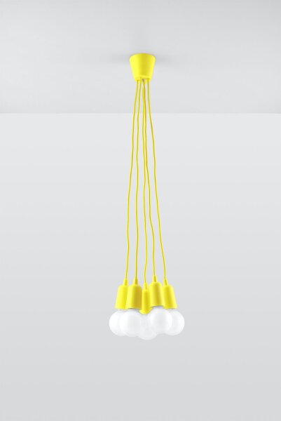 Gelbe Hängelampe Retro verstellbar bis 90 cm für E27
