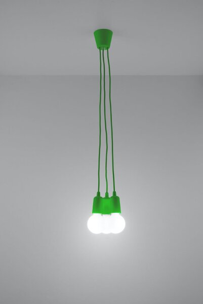 Pendelleuchte NESSA Grün verstellbar bis 90cm Retro