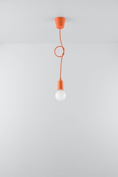 Verstellbare Hängelampe NESSA Tiefe bis 90cm E27 Orange