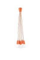 Knallige Pendelleuchte Orange 5-flammig Retro NESSA