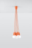 Knallige Pendelleuchte Orange 5-flammig Retro NESSA
