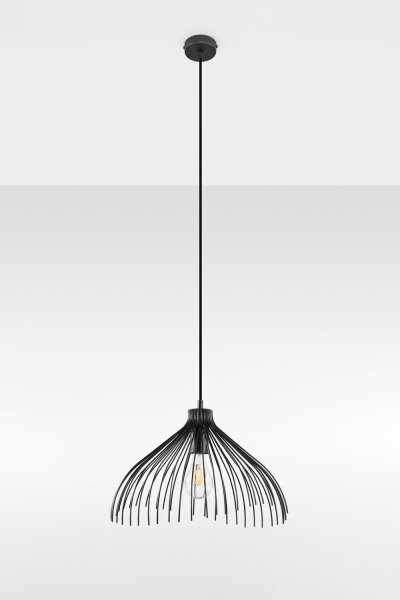 Draht Hängelampe Schwarz Ø40cm E27 Pendelleuchte