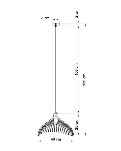 Draht Hängelampe Schwarz Ø40cm E27 Pendelleuchte