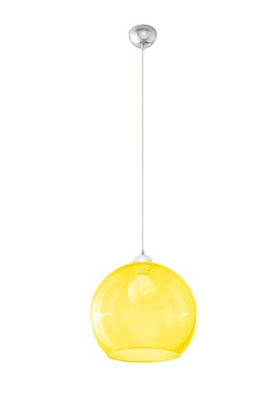 Pendelleuchte Kugel Schirm Glas Gelb E27 BILBAO