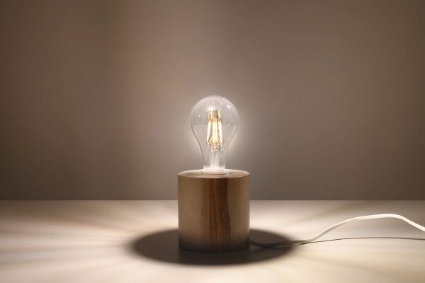 Kleine Holzlampe rund Ø10cm H:10cm für E27 dekorativ