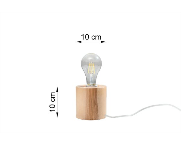 Kleine Holzlampe rund Ø10cm H:10cm für E27 dekorativ