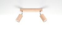 Wohnlicher Deckenstrahler Wohnzimmer Holz L:36cm 2x