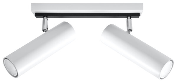 Weißer Deckenstrahler Metall L:30cm 2x GU10 DUCCIA