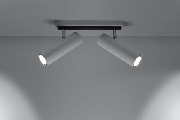Weißer Deckenstrahler Metall L:30cm 2x GU10 DUCCIA