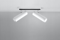Weißer Deckenstrahler Metall L:30cm 2x GU10 DUCCIA