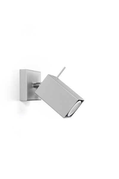 Grauer Wandspot eckig GU10 verstellbar Wandleuchte Flur