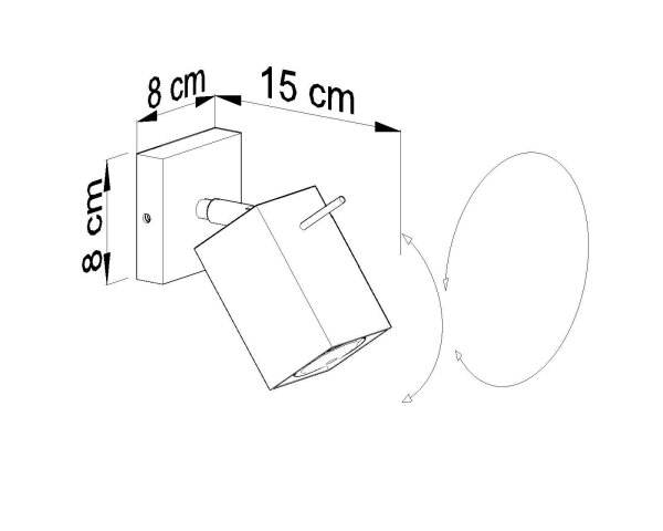 Grauer Wandspot eckig GU10 verstellbar Wandleuchte Flur