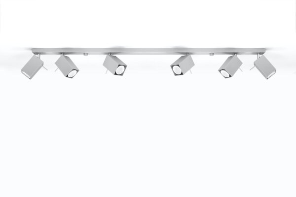 XXL Spot Strahler FALERIA Grau 120 cm lang 6x GU10