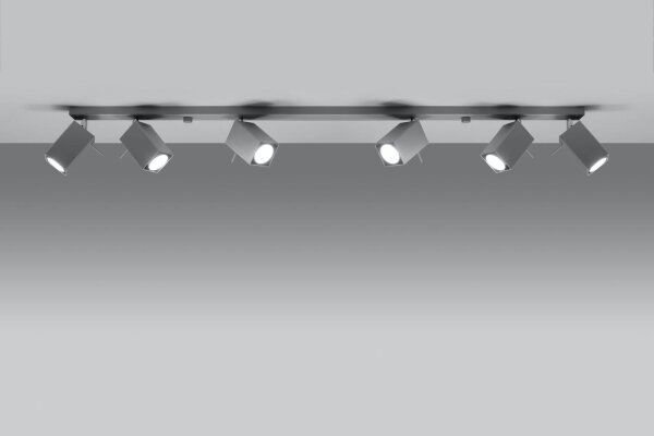 XXL Spot Strahler FALERIA Grau 120 cm lang 6x GU10