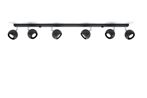 Schwarzer Wohnzimmerstrahler Metall 120 cm lang GU10