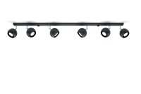 Schwarzer Wohnzimmerstrahler Metall 120 cm lang GU10